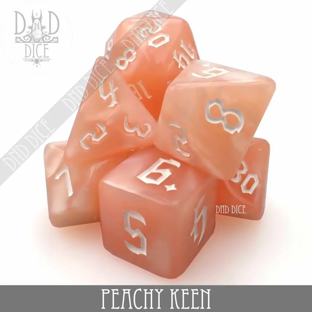 King of Crits: Peachy Keen 7 Dice Set