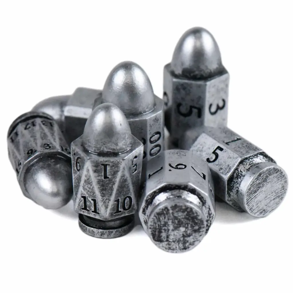 King of Crits: Silver Bullets 7 Dice Set