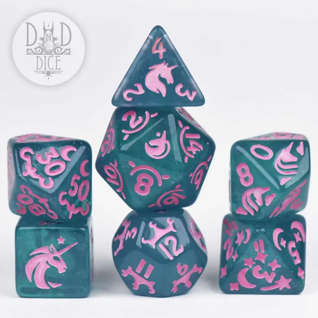King of Crits: Unicorn Princess 7 Dice Set