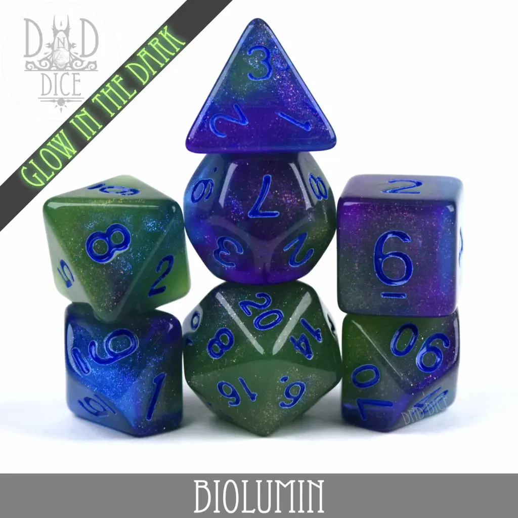 King of Crits: Biolumin Glow in the Dark 7 Dice Set