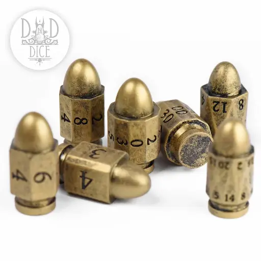 King of Crits: Top Brass 7 Dice Set