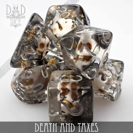 King of Crits: Death and Taxes 7 Dice Set