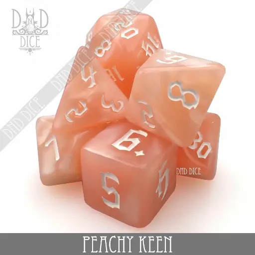 King of Crits: Peachy Keen 7 Dice Set