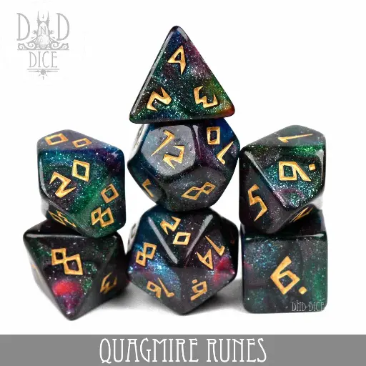 King of Crits: Quagmire Runes 7 Dice Set